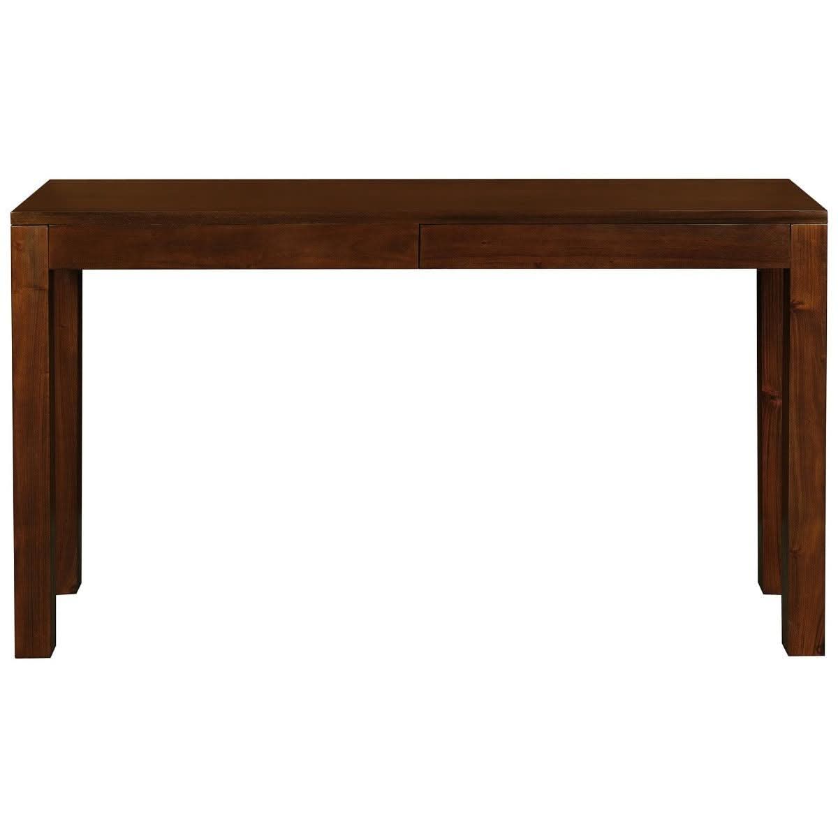 TANAKA SOLID MAHOGANY TIMBER CONSOLE TABLE/HALL TABLE WITH 2 HIDDEN DRAWERS IN MAHOGANY COLOUR - MyChocolateWood
