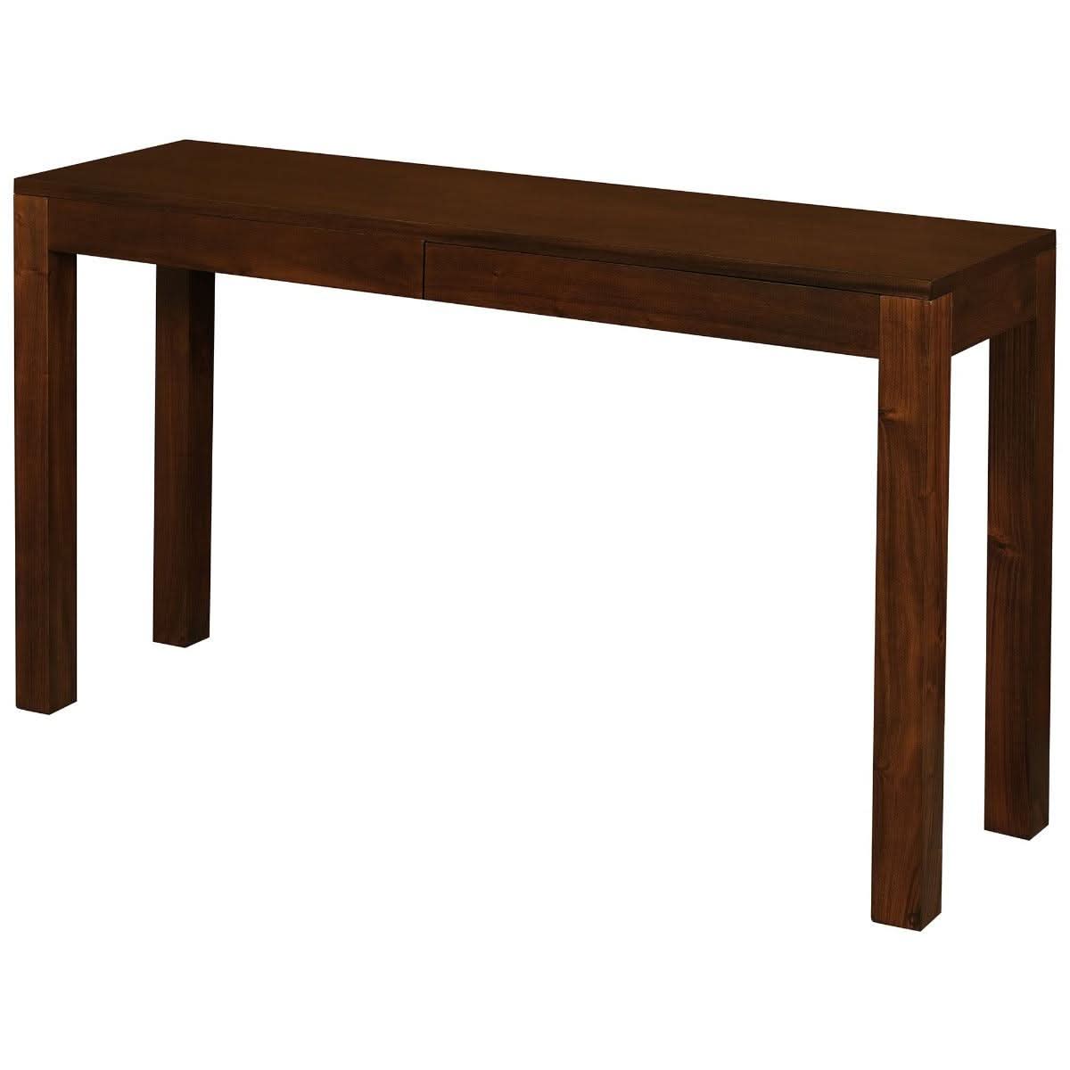 TANAKA SOLID MAHOGANY TIMBER CONSOLE TABLE/HALL TABLE WITH 2 HIDDEN DRAWERS IN MAHOGANY COLOUR - MyChocolateWood