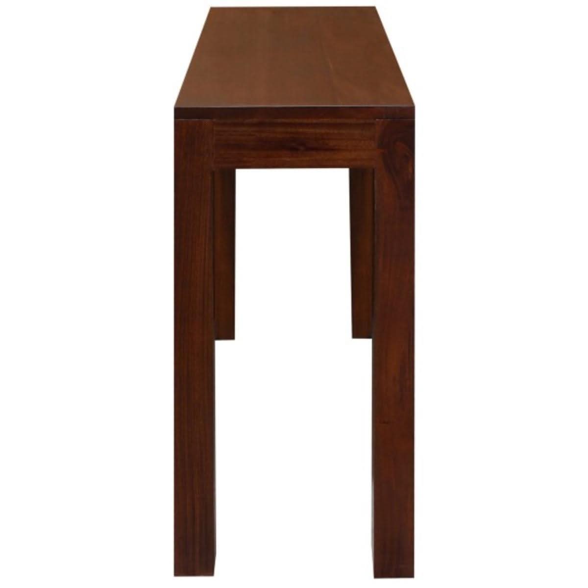 Tanaka Solid Mahogany Console Table 90cm with 1 Hidden Drawer in Mahogany - Chocolate Wood