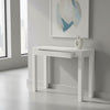 Tanaka Solid Mahogany Console Table 90cm with 1 Hidden Drawer in White - Chocolate Wood