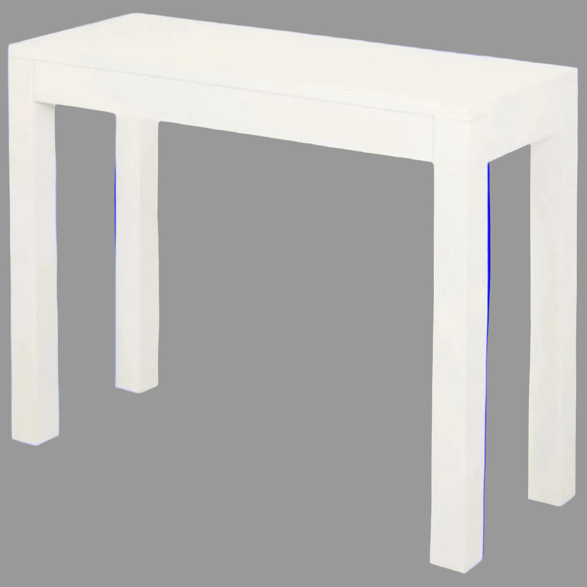TANAKA SOLID MAHOGANY TIMBER CONSOLE TABLE WITH 1 HIDDEN DRAWER IN WHITE 90CM - MyChocolateWood