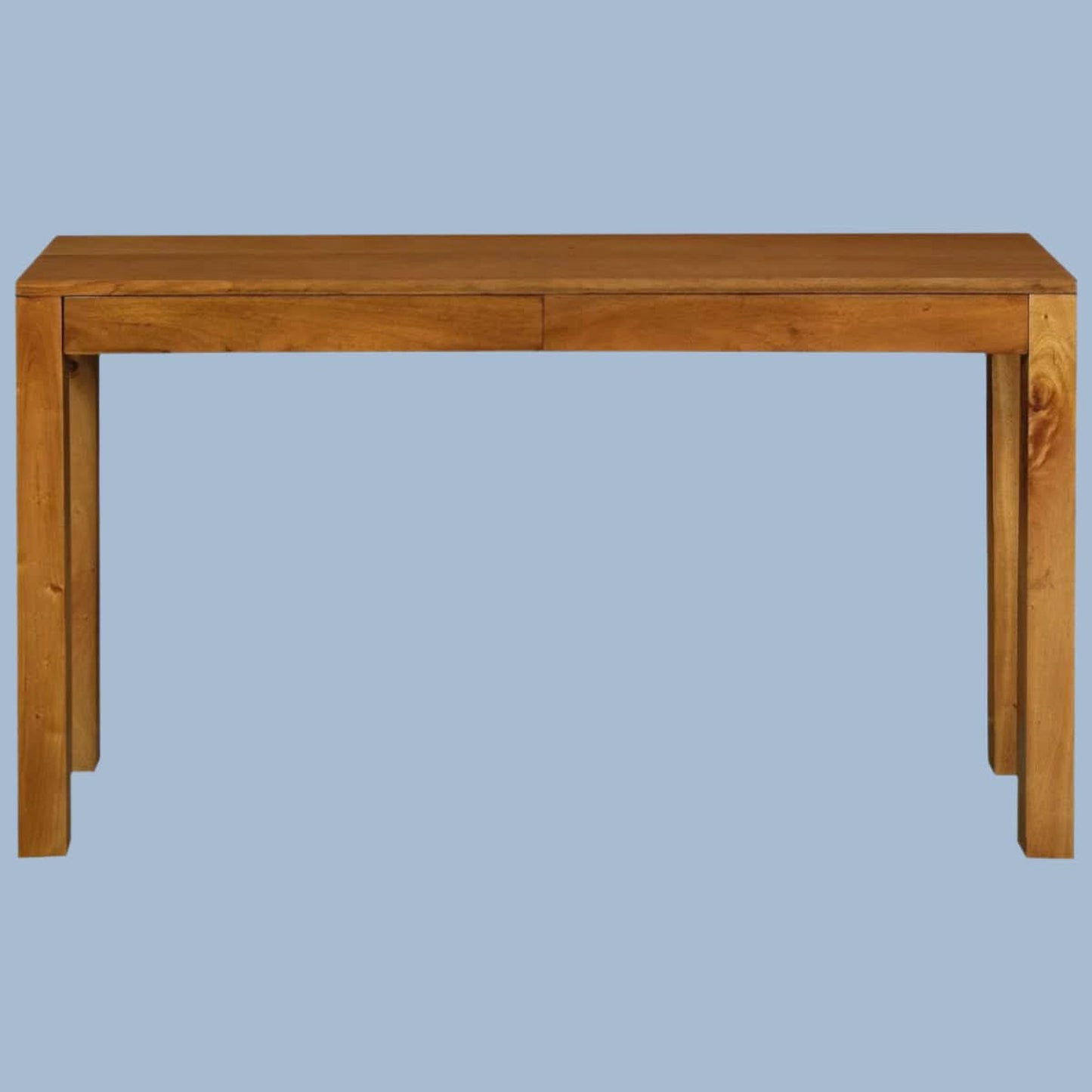 Tanaka Solid Mahogany Console Table with 2 Hidden Drawers in Light Pecan