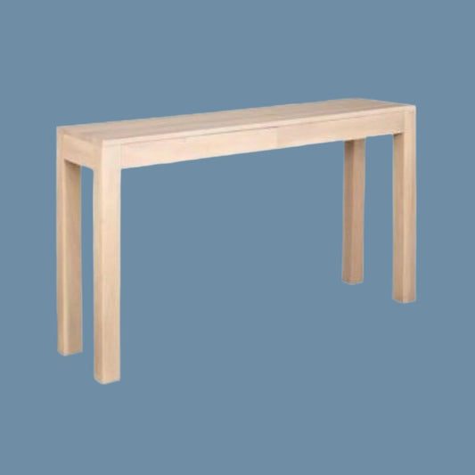 TANAKA SOLID MAHOGANY TIMBER CONSOLE TABLE WITH 2 HIDDEN DRAWERS IN WHITE WASH - MyChocolateWood