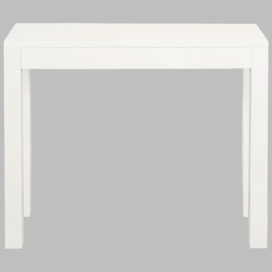 TANAKA SOLID MAHOGANY TIMBER DESK WITH 1 HIDDEN DRAWER - WHITE - MyChocolateWood