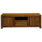Tanaka Solid Mahogany TV Unit 160cm with 2 Doors & 1 Drawer in Light Pecan - Chocolate Wood