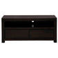 Tanaka Solid Mahogany TV Unit 120cm with 2 Drawers in Chocolate - Chocolate Wood