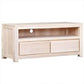 Tanaka Solid Mahogany TV Unit 120cm with 2 Drawers in White Wash - Chocolate Wood