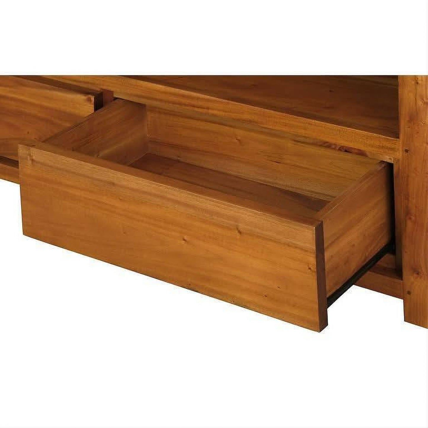 Tanaka Solid Mahogany TV Unit 190cm with 3 Drawers in Light Pecan - Chocolate Wood