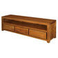 Tanaka Solid Mahogany TV Unit 190cm with 3 Drawers in Light Pecan - Chocolate Wood