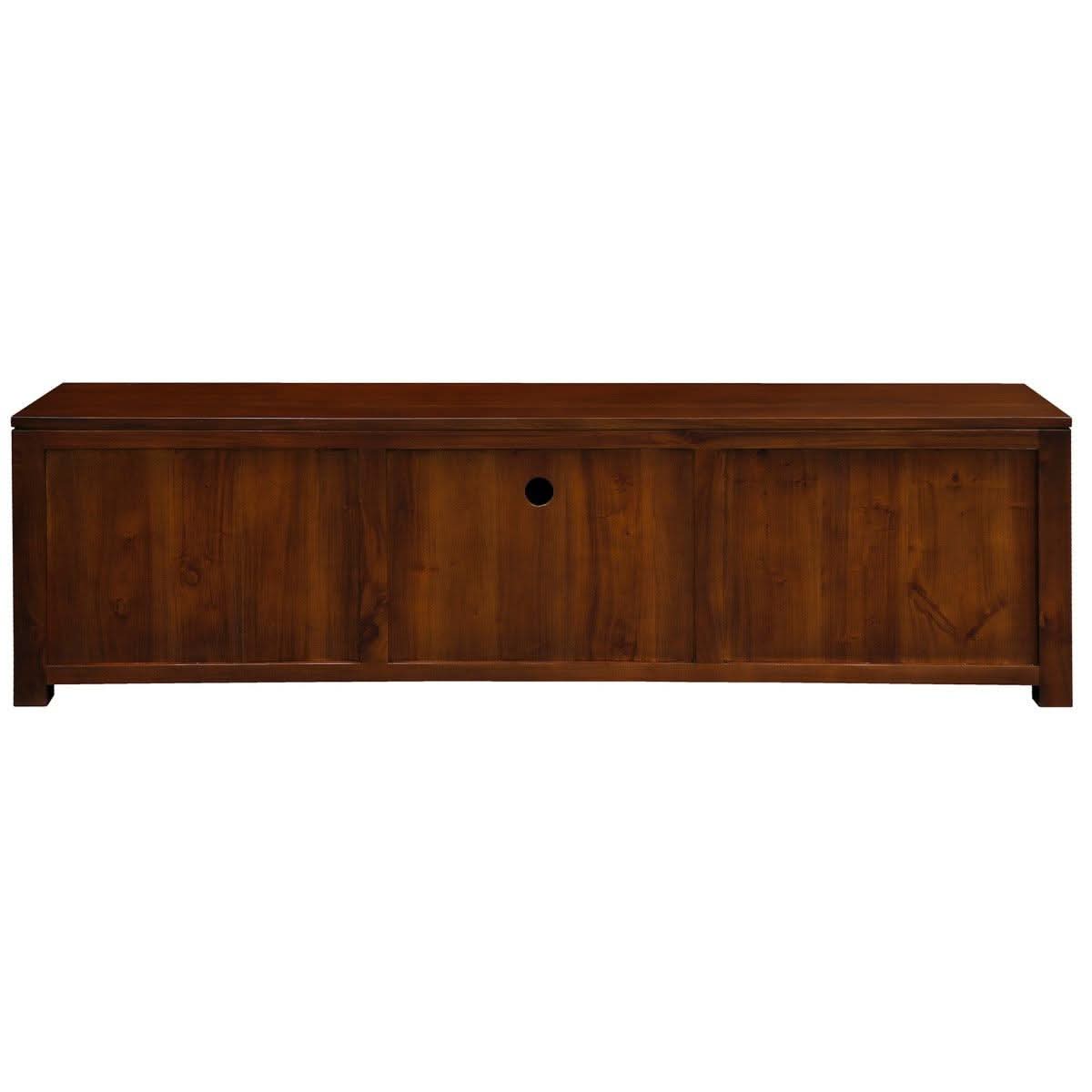 Tanaka Solid Mahogany TV Unit 190cm with 3 Drawers in Mahogany - Chocolate Wood