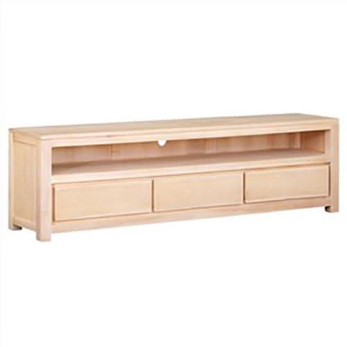 TANAKA SOLID MAHOGANY TV UNIT WITH 3 DRAWERS IN WHITEWASH 190CM  - MyChocolateWood