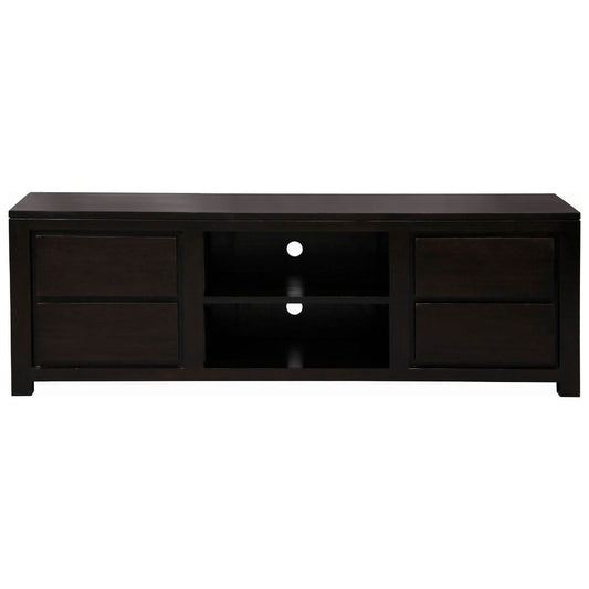 TANAKA SOLID MAHOGANY TV UNIT WITH 4 DRAWERS & 2 SHELVES IN CHOCOLATE 1700MM - MyChocolateWood