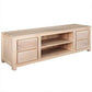 Tanaka Solid Mahogany TV Unit 170cm with 4 Drawers & 2 Shelves in White Wash - Chocolate Wood