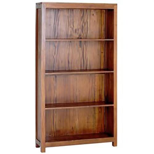 TANAKA SOLID MAHOGANY WIDE BOOKCASE IN LIGHT PECAN FINISH - MyChocolateWood