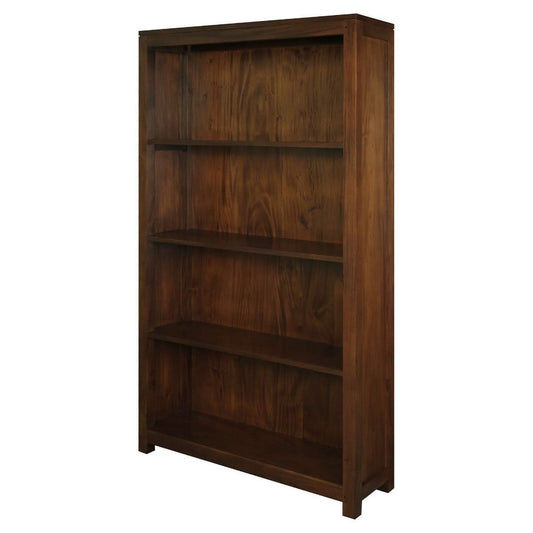 TANAKA SOLID MAHOGANY WIDE BOOKCASE IN MAHOGANY FINISH