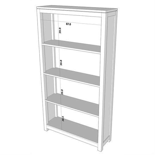 TANAKA SOLID MAHOGANY WIDE BOOKCASE IN MAHOGANY FINISH - MyChocolateWood