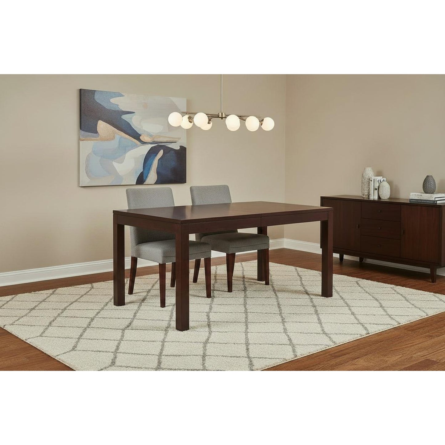 Tanaka Solid Mahogany Dining Table 150cm in Chocolate - Chocolate Wood
