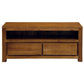 TANAKA SOLID MAHOGANYTV UNIT WITH 2 DRAWERS IN LIGHT PECAN 120CM - MyChocolateWood
