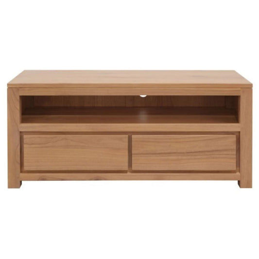 TANAKA SOLID MINDI WOOD 120CM TV UNIT WITH 2 DRAWERS IN NATURAL