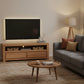 TANAKA SOLID MINDI WOOD 120CM TV UNIT WITH 2 DRAWERS IN NATURAL - MyChocolateWood
