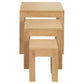 TANAKA SOLID MINDI WOOD NEST OF TABLES/SET OF 3 SMALL SOLID MINDI WOOD TABLES IN NATURAL - MyChocolateWood