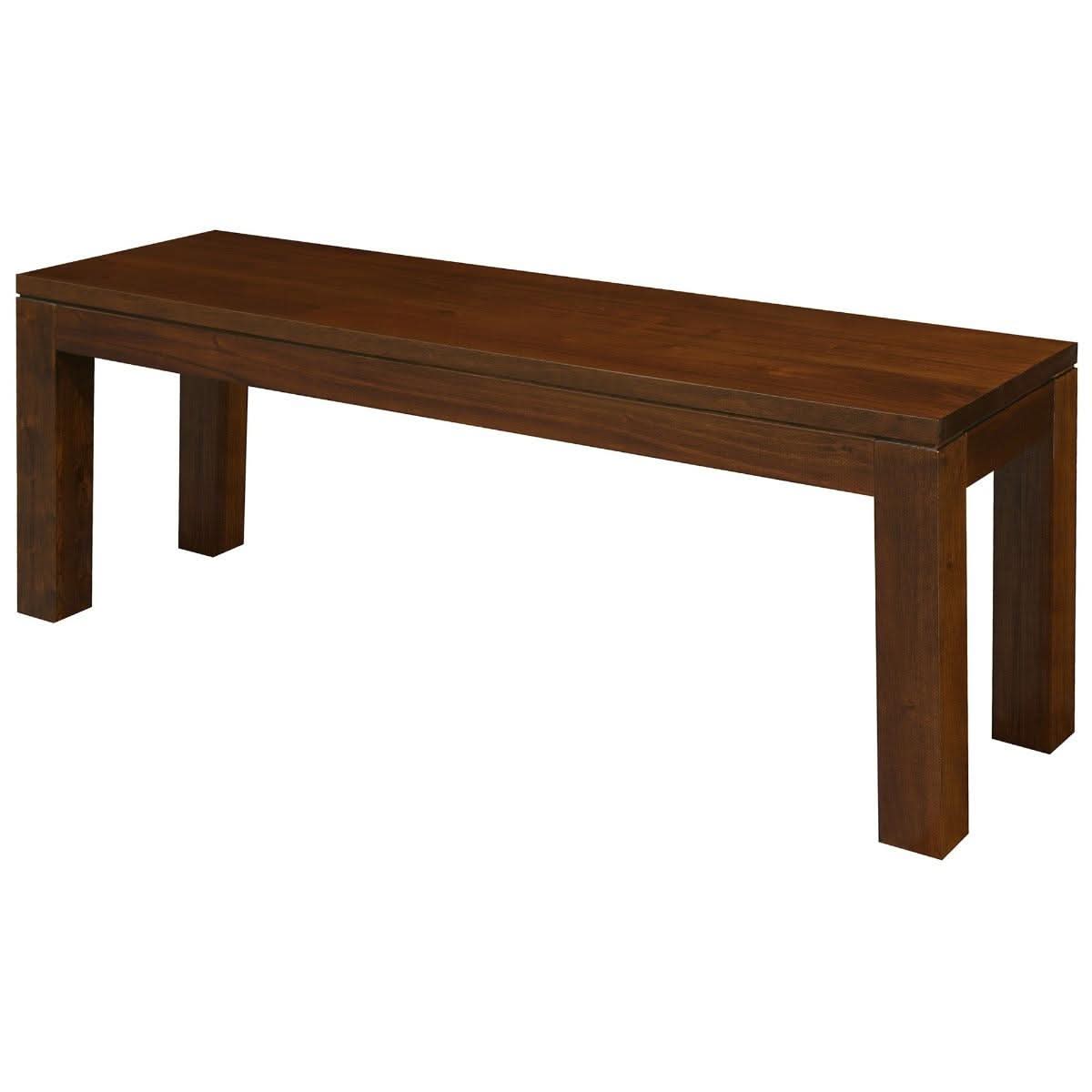Tanaka Solid Mahogany Timber Bench, 120cm in Mahogany - Chocolate Wood