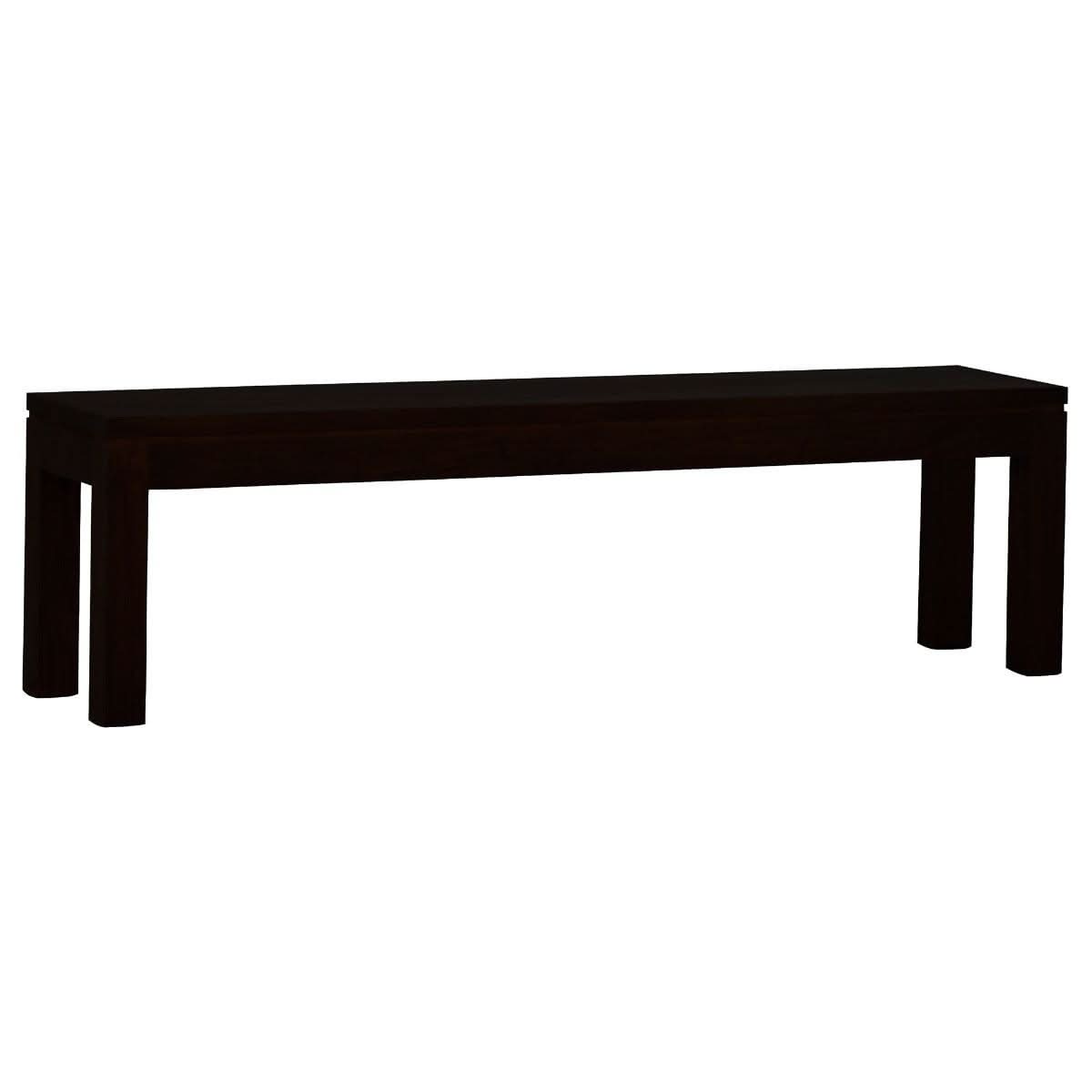 Tanaka Solid Mahogany Timber Bench, 150cm in Chocolate - Chocolate Wood