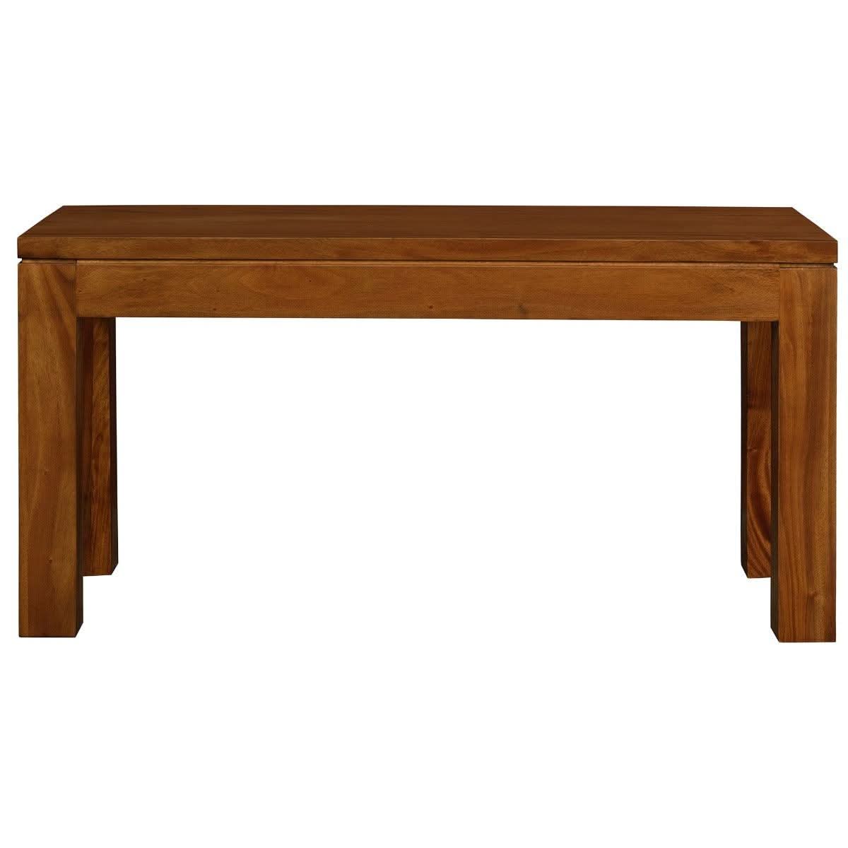 Tanaka Solid Mahogany Timber Bench, 90cm in Light Pecan - Chocolate Wood