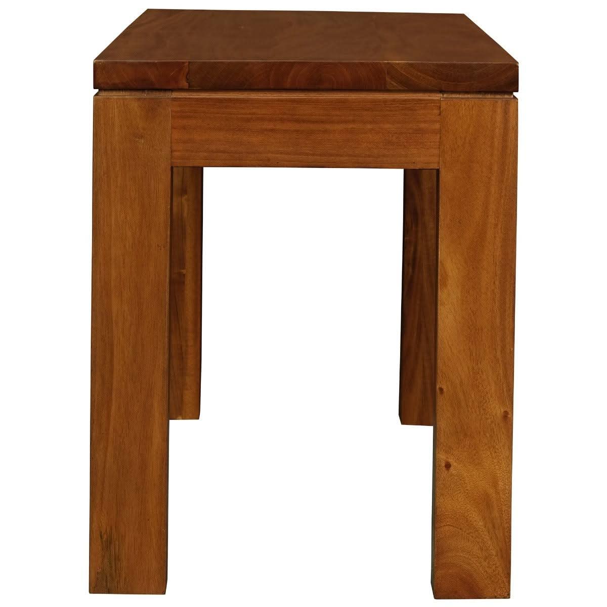 Tanaka Solid Mahogany Timber Bench, 90cm in Light Pecan - Chocolate Wood