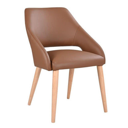 TANSINA BUFFALO LEATHER DINING CHAIR IN COGNAC
