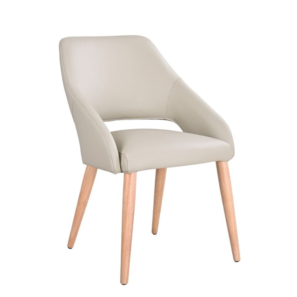 TANSINA BUFFALO LEATHER DINING CHAIR IN WHEAT - MyChocolateWood