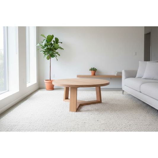 TANSY ROUND COFFEE TABLE 120CM DIA. - SOLID VICTORIAN ASH - MyChocolateWood