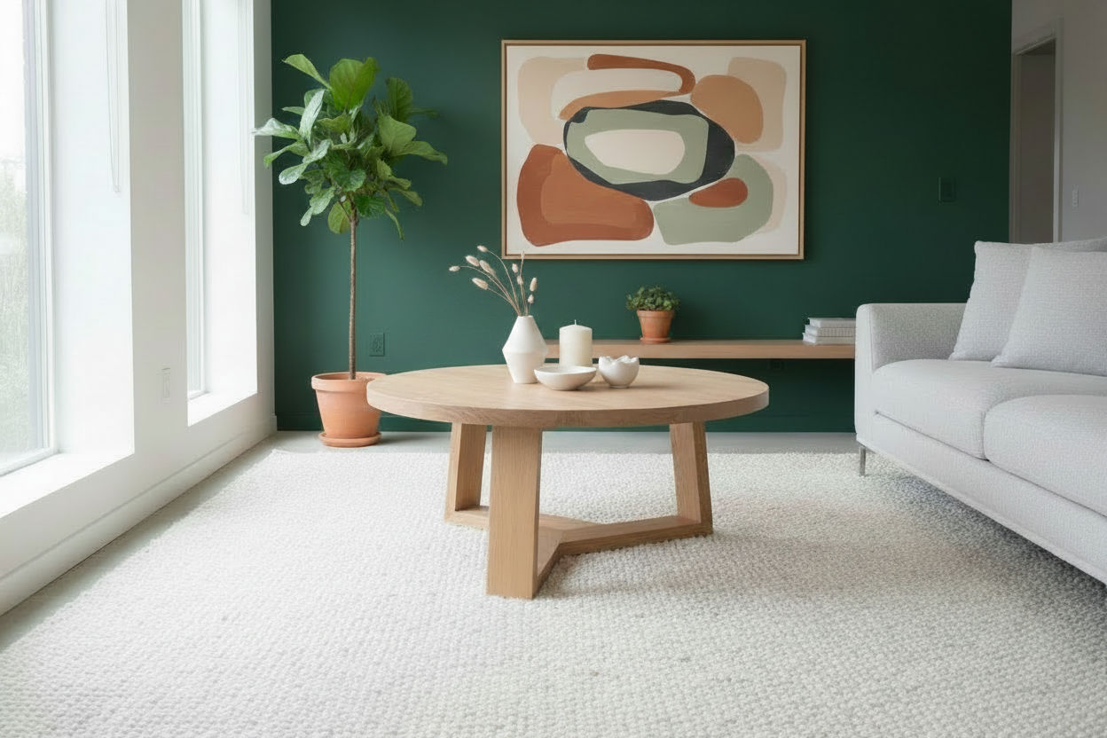 TANSY ROUND COFFEE TABLE 120CM DIA. - SOLID VICTORIAN ASH - MyChocolateWood
