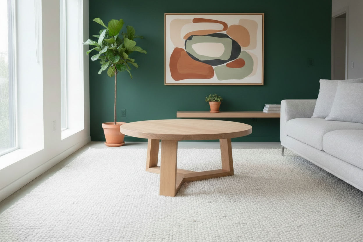 TANSY ROUND COFFEE TABLE 120CM DIA. - SOLID VICTORIAN ASH - MyChocolateWood