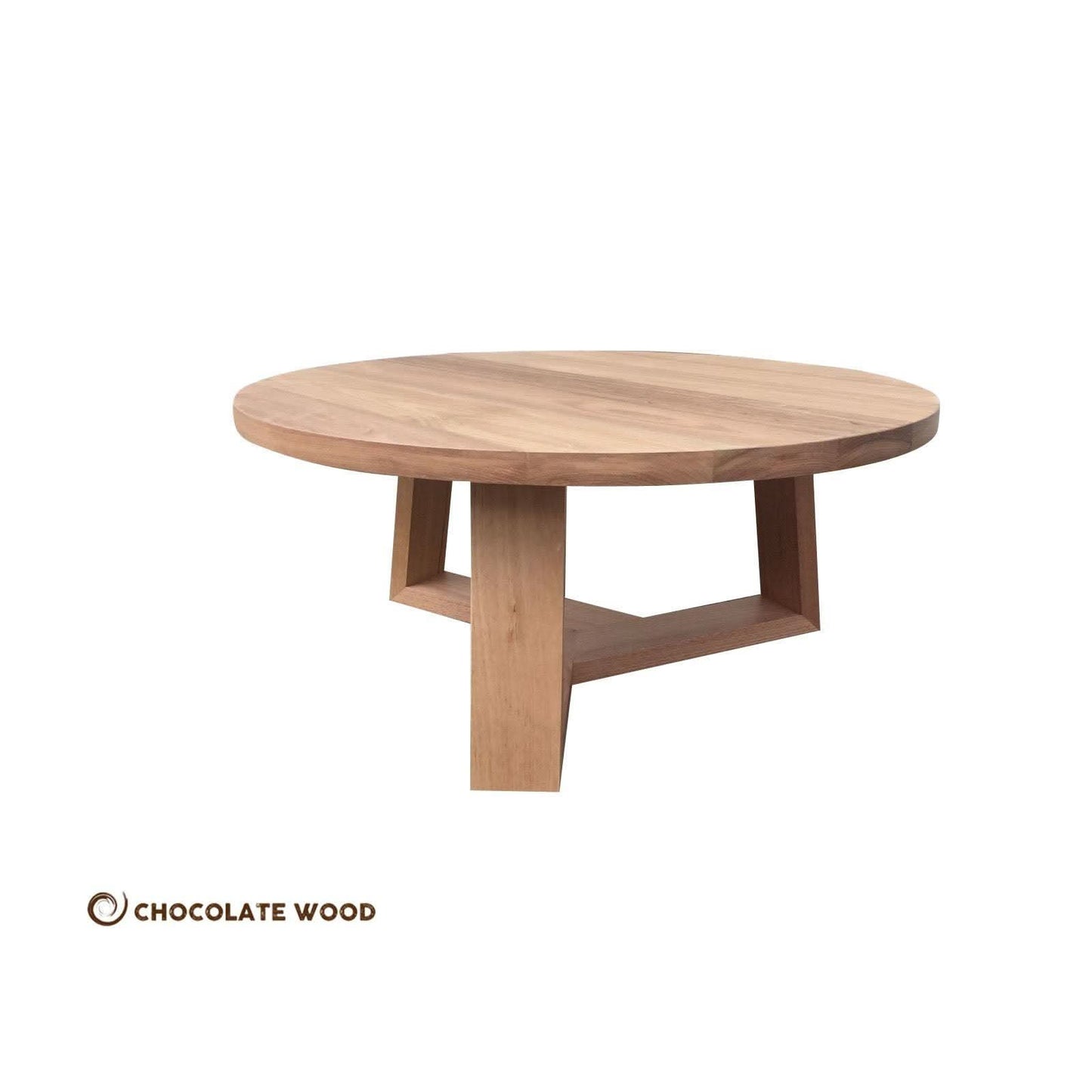 TANSY ROUND COFFEE TABLE 120CM DIA. - SOLID TASSIE OAK - MyChocolateWood