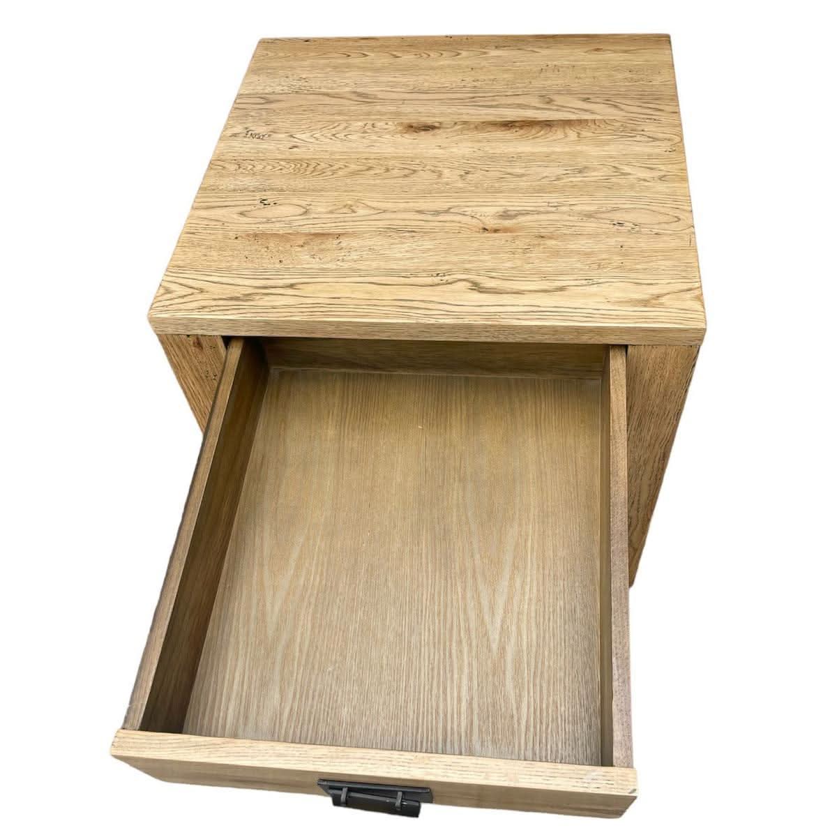 TARA SOLID OAK 1 DRAWER LAMP TABLE/SIDE TABLE NATURAL - MyChocolateWood