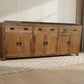 TARA SOLID OAK BUFFET SIDEBOARD 3 DRAWERS 6 DOORS NATURAL 210 CM - MyChocolateWood