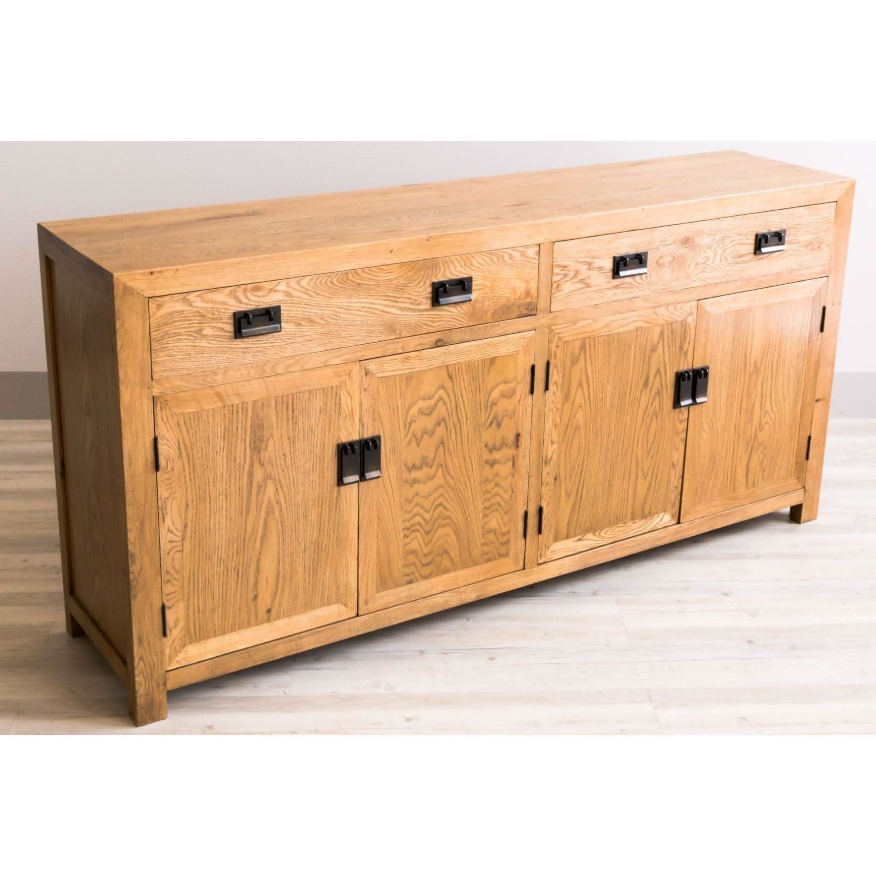 Tara Solid Russian Oak Buffet / Sideboard 180cm with 2 Drawers and 4 Doors in Natural - Chocolate Wood