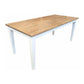 Tara Solid Oak Timber Dining Table 150cm with Natural Top and White Legs - Chocolate Wood