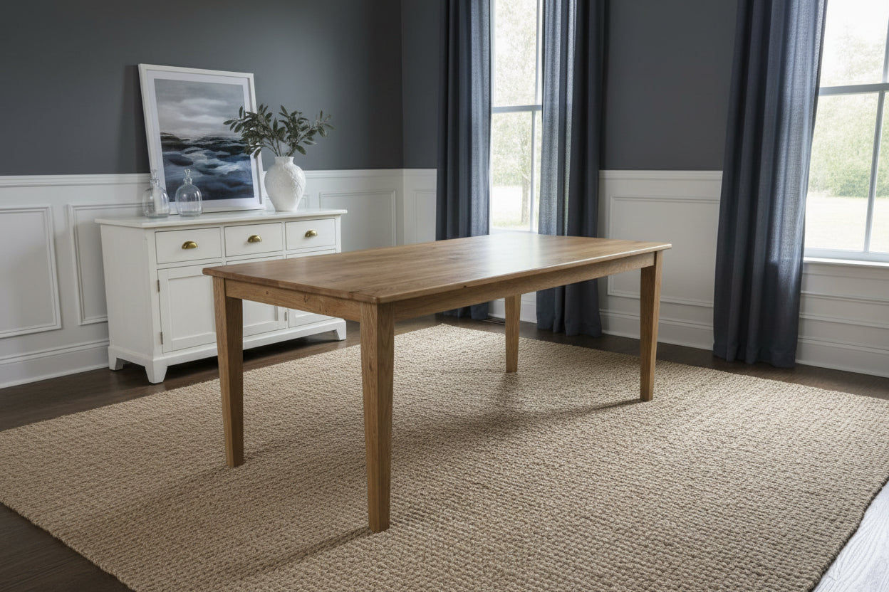 TARA SOLID OAK TIMBER DINING TABLE 180CM - MyChocolateWood