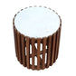 TASHA MARBLE LAMP TABLE OAK WOOD BASE IN WHITE/BLACK - MyChocolateWood