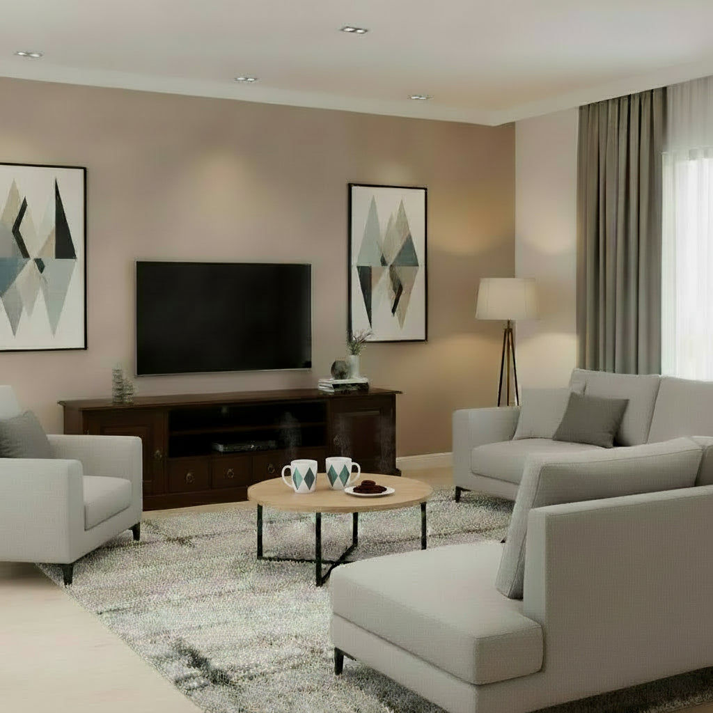 Tasmania Solid Mahogany 2 Door 4 Drawer TV / Entertainment Unit, 200cm in Mahogany - Chocolate Wood