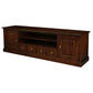 Tasmania Solid Mahogany 2 Door 4 Drawer TV / Entertainment Unit, 200cm in Mahogany - Chocolate Wood