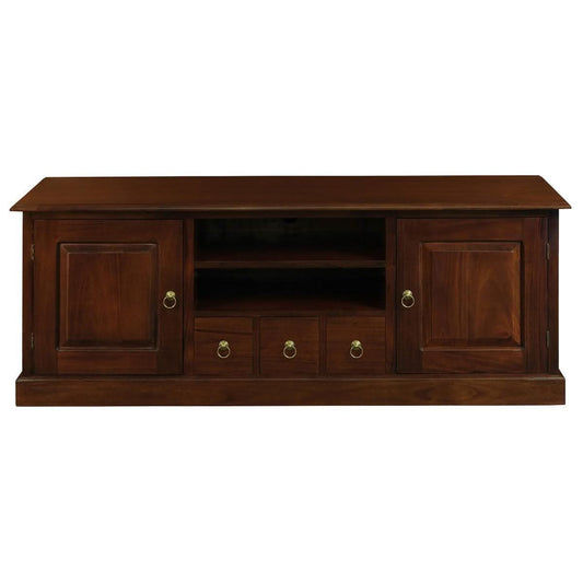 TASMANIA MAHOGANY TIMBER TV UNIT 2 DOORS & 3 CD DRAWERS IN MAHOGANY 160CM - MyChocolateWood