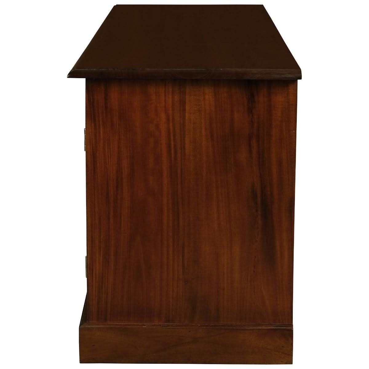 Tasmania Solid Mahogany 2 Door 3 Drawer TV / Entertainment Unit, 160cm in Mahogany - Chocolate Wood