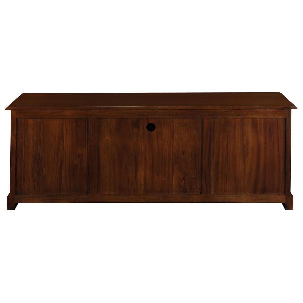 Tasmania Solid Mahogany 2 Door 3 Drawer TV / Entertainment Unit, 160cm in Mahogany - Chocolate Wood