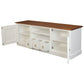 Tasmania Solid Mahogany 2 Door 3 Drawer TV / Entertainment Unit, 160cm in White & Caramel - Chocolate Wood