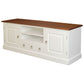 Tasmania Solid Mahogany 2 Door 3 Drawer TV / Entertainment Unit, 160cm in White & Caramel - Chocolate Wood
