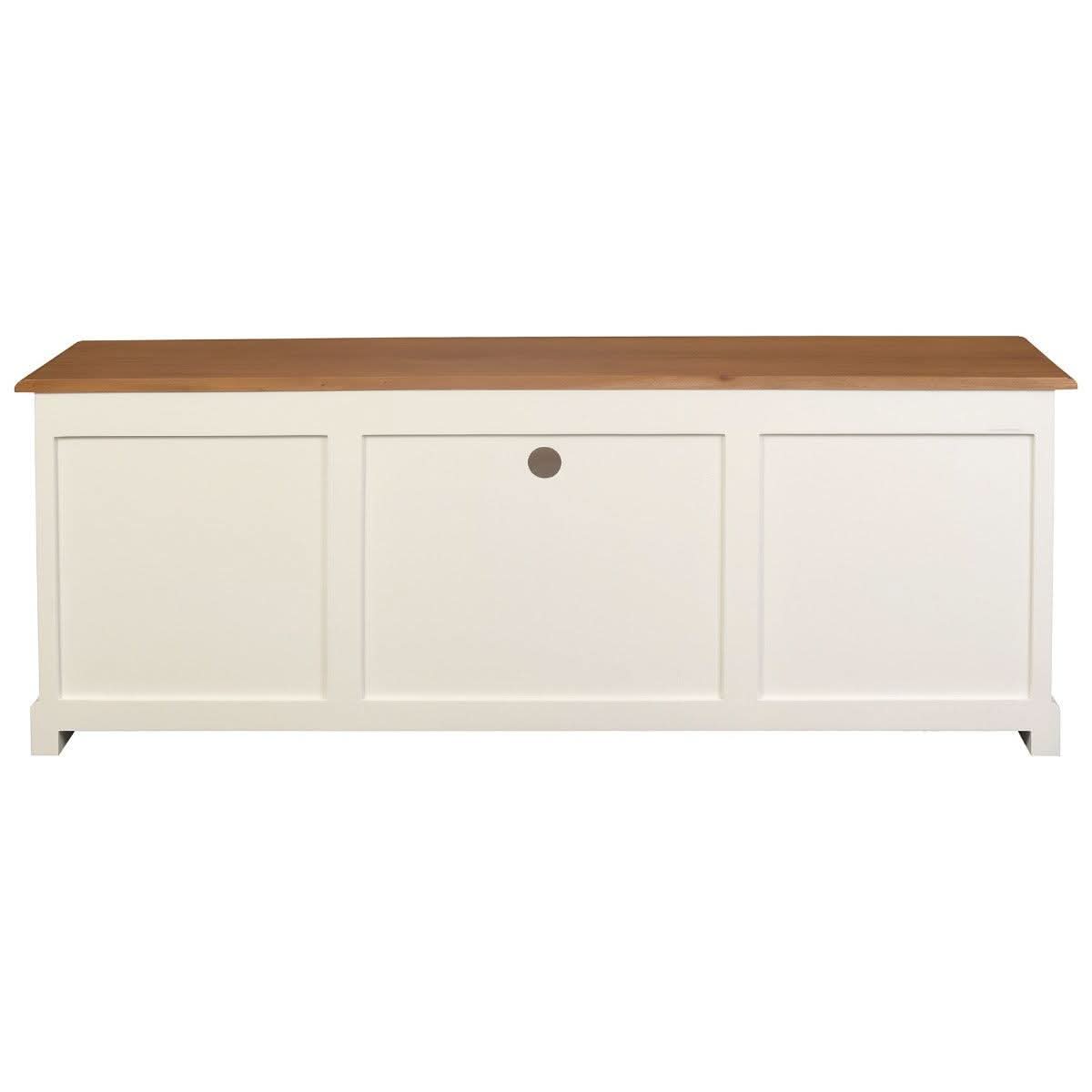 Tasmania Solid Mahogany 2 Door 3 Drawer TV / Entertainment Unit, 160cm in White & Caramel - Chocolate Wood