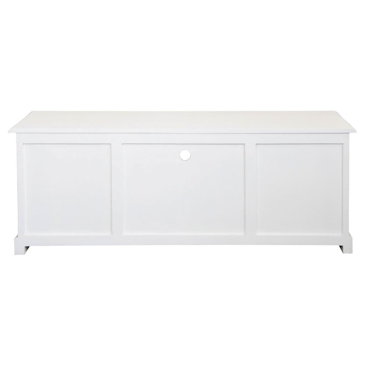Tasmania Solid Mahogany 2 Door 3 Drawer TV / Entertainment Unit, 160cm in White - Chocolate Wood
